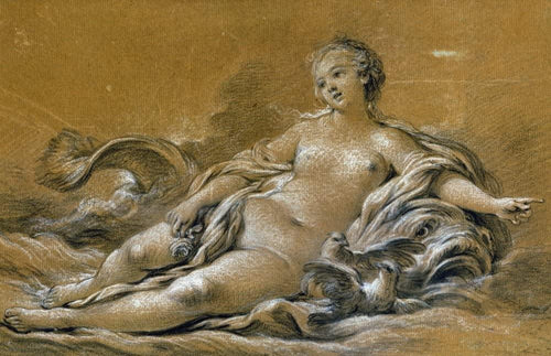 Vênus reclinado sobre um golfinho