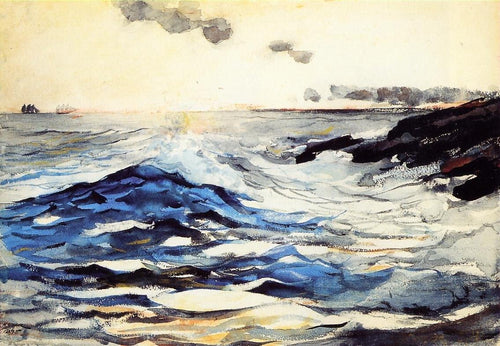Pôr do sol, pescoço de Prouts (Winslow Homer) - Reprodução com Qualidade Museu