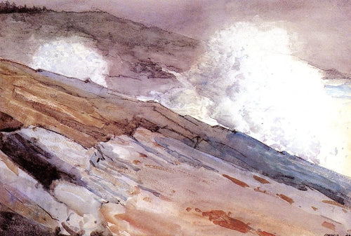 Surfe em penhascos (Winslow Homer) - Reprodução com Qualidade Museu