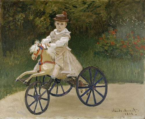 Jean Monet em seu cavalo de pau (Claude Monet) - Reprodução com Qualidade Museu