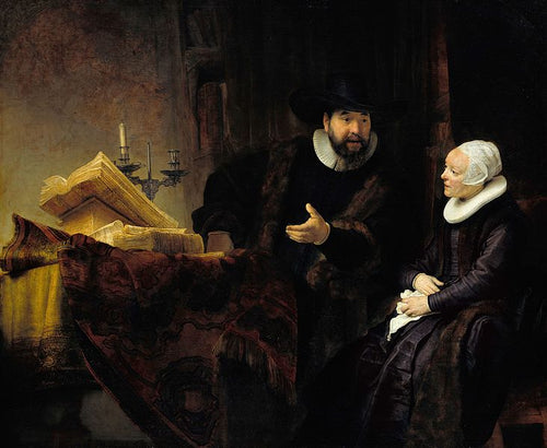 O Pregador Menonita Anslo e sua esposa (Rembrandt) - Reprodução com Qualidade Museu