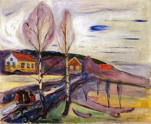 Início da primavera em Asgardstrand (Edvard Munch) - Reprodução com Qualidade Museu