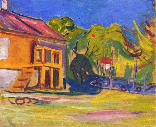 Munchs House em Asgardstrand (Edvard Munch) - Reprodução com Qualidade Museu