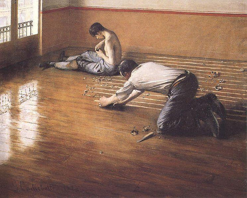 Os raspadores de chão (Gustave Caillebotte) - Reprodução com Qualidade Museu