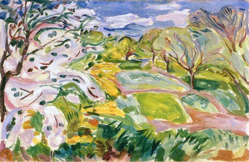 Árvores frutíferas em flor ao vento (Edvard Munch) - Reprodução com Qualidade Museu