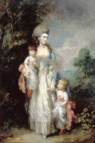 Sra. Elizabeth Moody com seus filhos Samuel e Thomas