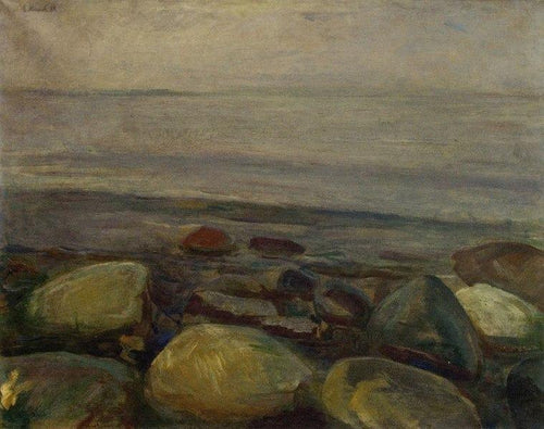 Paisagem da praia de Asgardstrand (Edvard Munch) - Reprodução com Qualidade Museu