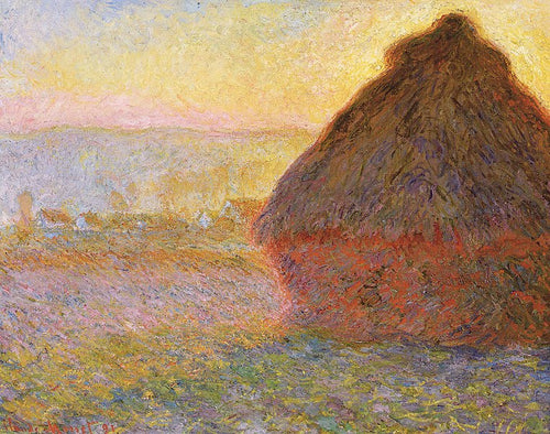 Grainstack ao pôr do sol (Claude Monet) - Reprodução com Qualidade Museu