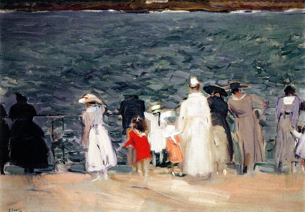 Números no quebra-mar, San Sebastian (Joaquin Sorolla) - Reprodução com Qualidade Museu