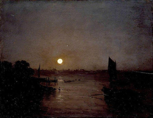 Moonlight um estudo em Millbank (Joseph Mallord William Turner) - Reprodução com Qualidade Museu