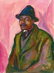 Africano em casaco verde (Edvard Munch) - Reprodução com Qualidade Museu