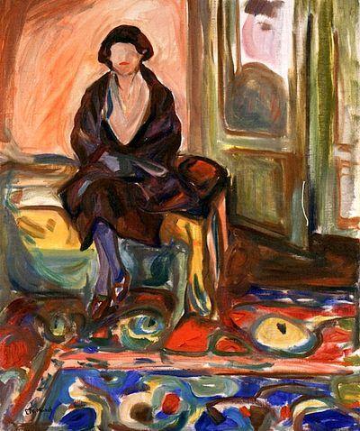 Modelo sentada no sofá (Edvard Munch) - Reprodução com Qualidade Museu