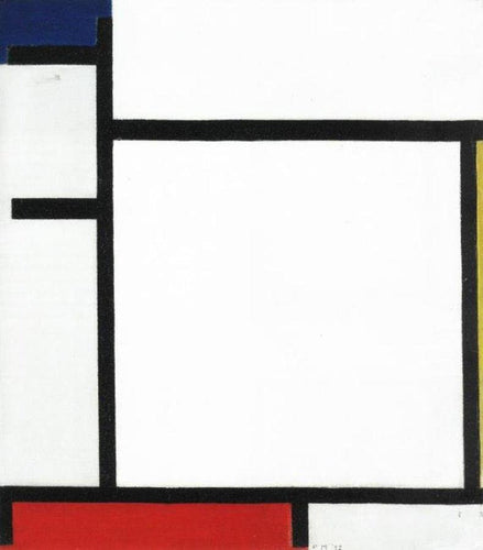 Composição Com Azul, Amarelo, Vermelho E Cinza (Piet Mondrian) - Reprodução com Qualidade Museu