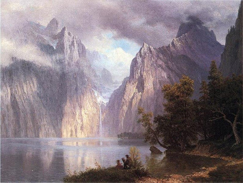 Cena na Sierra Nevada (Albert Bierstadt) - Reprodução com Qualidade Museu