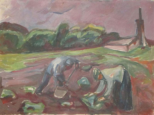 Trabalhando perto da estufa (Edvard Munch) - Reprodução com Qualidade Museu