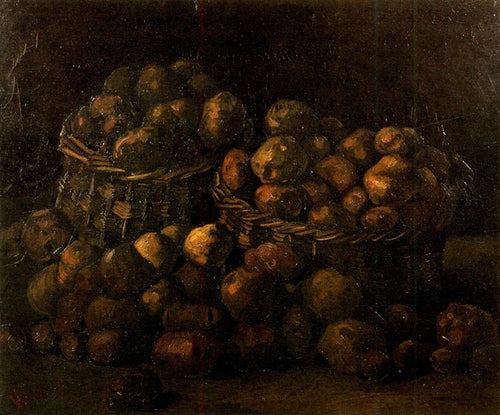 Cesta de natureza morta com duas cestas de batata (Vincent Van Gogh) - Reprodução com Qualidade Museu