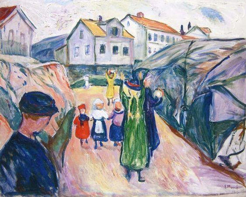 Rua em Kragero (Edvard Munch) - Reprodução com Qualidade Museu