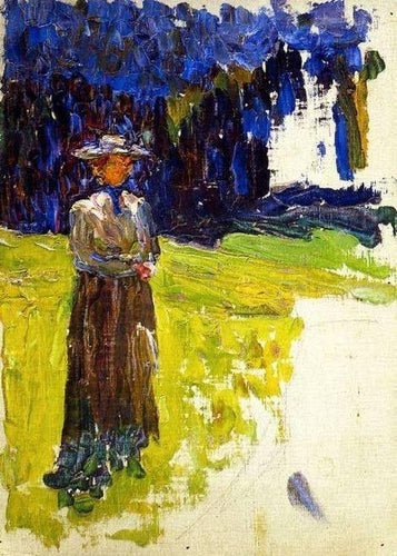Kochel - Lady Standing By The Forests Edge (Wassily Kandinsky) - Reprodução com Qualidade Museu
