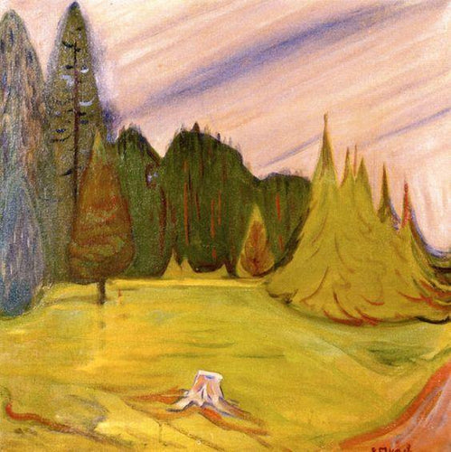 Floresta a caminho de Borre (Edvard Munch) - Reprodução com Qualidade Museu