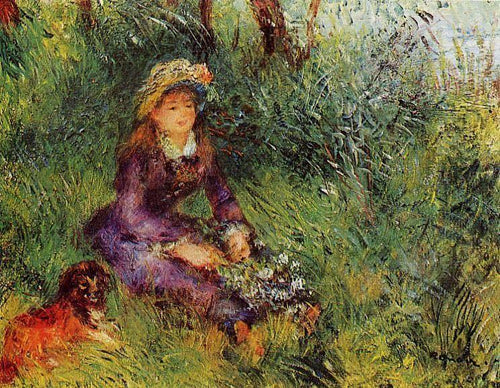 Madame Renoir com um cachorro (Pierre-Auguste Renoir) - Reprodução com Qualidade Museu