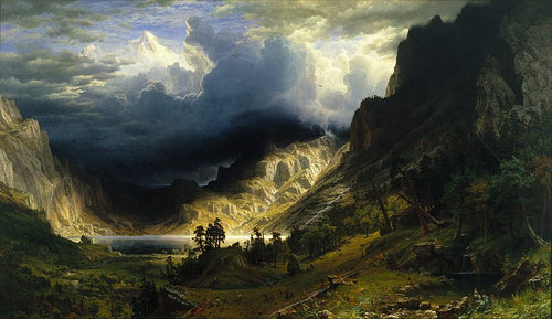 Uma tempestade nas montanhas rochosas (Albert Bierstadt) - Reprodução com Qualidade Museu
