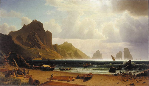 A Marina Piccola Capri (Albert Bierstadt) - Reprodução com Qualidade Museu