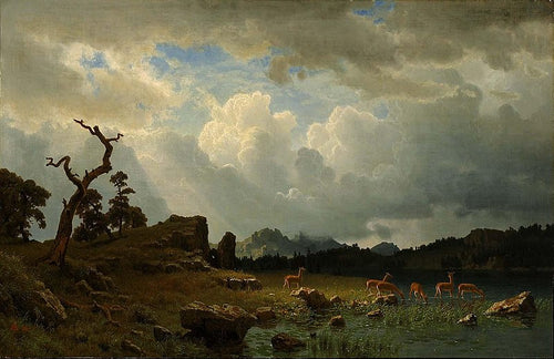 Trovoada nas montanhas rochosas (Albert Bierstadt) - Reprodução com Qualidade Museu