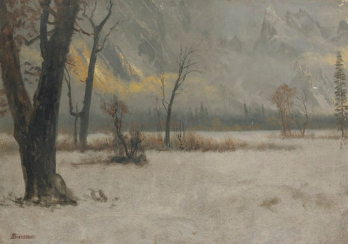 Paisagem de inverno (Albert Bierstadt) - Reprodução com Qualidade Museu