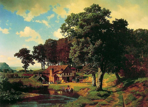 Um Moinho Rústico (Albert Bierstadt) - Reprodução com Qualidade Museu