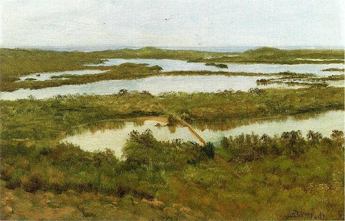 Um estuário de rio (Albert Bierstadt) - Reprodução com Qualidade Museu