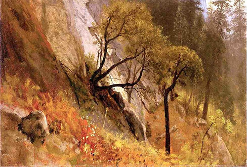 Estudo de paisagem em Yosemite, Califórnia (Albert Bierstadt) - Reprodução com Qualidade Museu