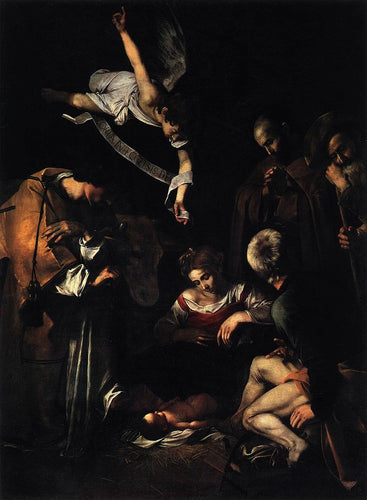 Natividade com São Francisco e São Lourenço (Caravaggio) - Reprodução com Qualidade Museu