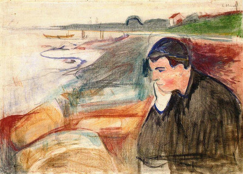 Noite, melancolia (Edvard Munch) - Reprodução com Qualidade Museu