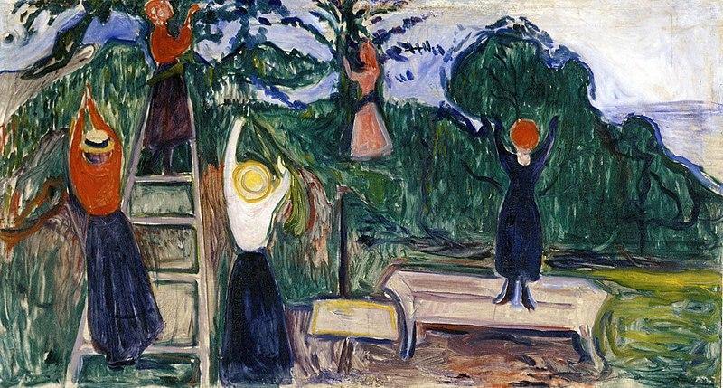 Meninas colhendo frutas - The Linde Frieze (Edvard Munch) - Reprodução com Qualidade Museu