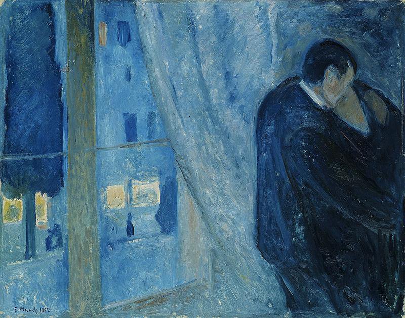 Beijo pela janela (Edvard Munch) - Reprodução com Qualidade Museu