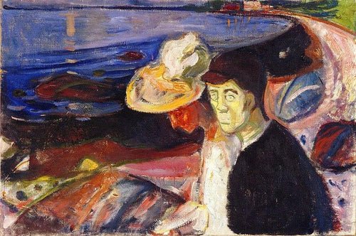 Homem e mulher na praia (Edvard Munch) - Reprodução com Qualidade Museu