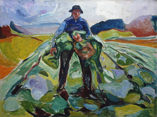 Homem em um campo de couves (Edvard Munch) - Reprodução com Qualidade Museu