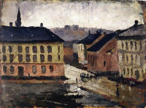 Praça Olaf Ryes em direção ao sudeste (Edvard Munch) - Reprodução com Qualidade Museu