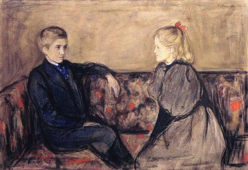 Oscar e Ingeborg Heiberg (Edvard Munch) - Reprodução com Qualidade Museu