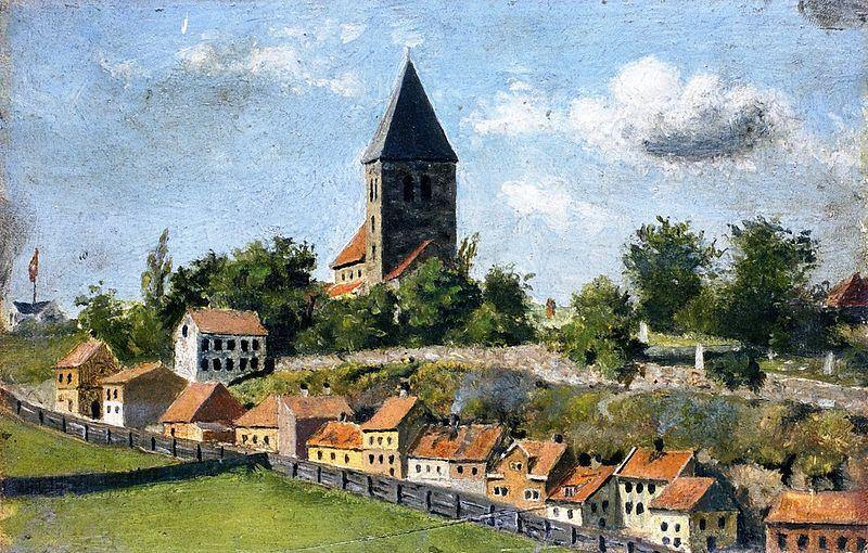 Talthusbakken com a Igreja Gamle Aker (Edvard Munch) - Reprodução com Qualidade Museu