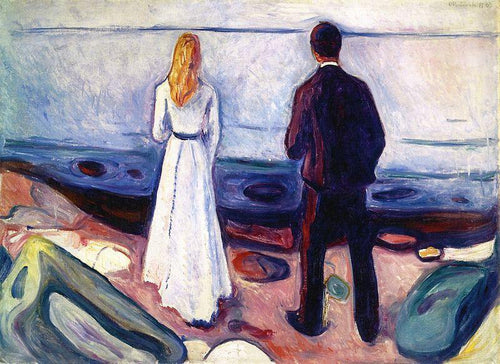 Dois Seres Humanos - Os Solitários (Edvard Munch) - Reprodução com Qualidade Museu