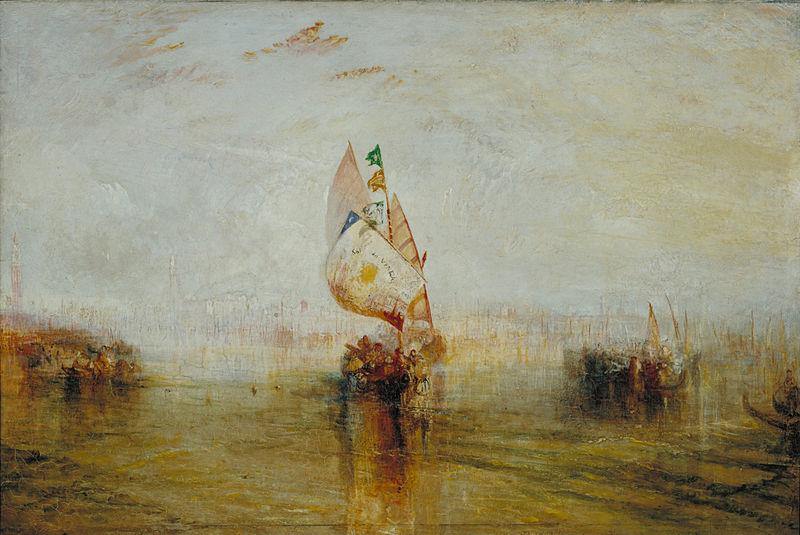 O sol de Veneza indo para o mar (Joseph Mallord William Turner) - Reprodução com Qualidade Museu