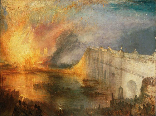 A queima das casas do Parlamento (Joseph Mallord William Turner) - Reprodução com Qualidade Museu