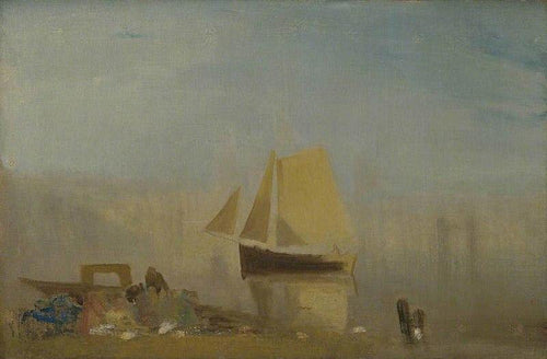 Um barco a vela em Rouen (Joseph Mallord William Turner) - Reprodução com Qualidade Museu