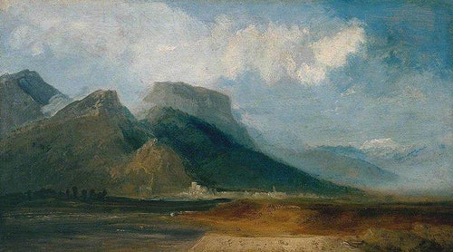 Grenoble, visto do rio Drac, com o Mont Blanc à distância (Joseph Mallord William Turner) - Reprodução com Qualidade Museu