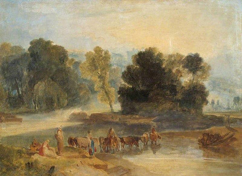 Homens com cavalos cruzando um rio (Joseph Mallord William Turner) - Reprodução com Qualidade Museu