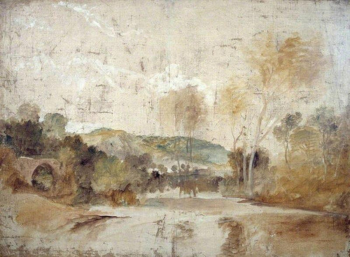 Cena do rio com açude a meia distância (Joseph Mallord William Turner) - Reprodução com Qualidade Museu