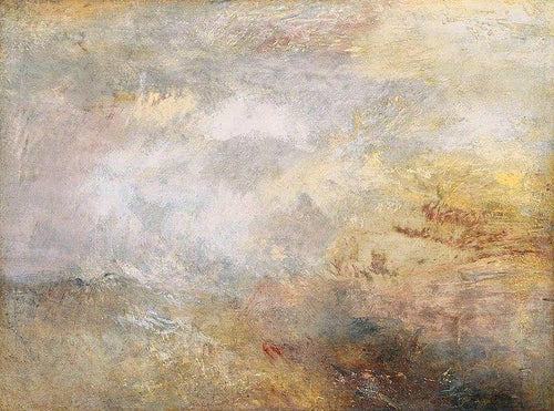 Mar tempestuoso com golfinhos (Joseph Mallord William Turner) - Reprodução com Qualidade Museu