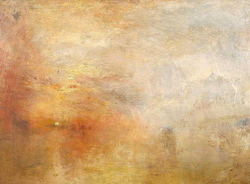 Sol se pondo sobre um lago (Joseph Mallord William Turner) - Reprodução com Qualidade Museu