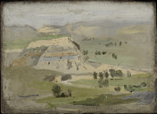 Desenho de paisagem para cowboys em Badlands (Thomas Eakins) - Reprodução com Qualidade Museu